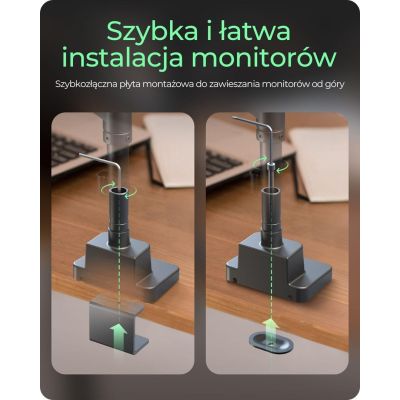 6. ICY BOX IB-MS702-T uchwyt / stojak do monitorów 144,8 cm (57") Biurko Czarny