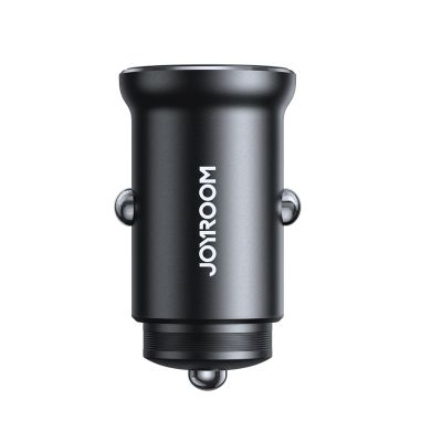 3. Mini ładowarka samochodowa Joyroom JR-CCN06 30W 2x USB-C metalowa - czarna