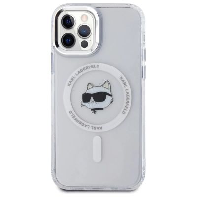 3. Etui Karl Lagerfeld IML Metal Choupette Head MagSafe na iPhone 12 - białe
