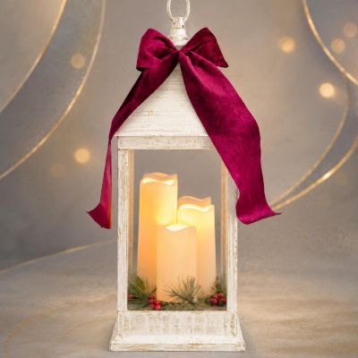 5. LATARNIA LAMPION ADWENTOWY ZNICZ  LED 60CM 3 ŚWIECE BIAŁY
