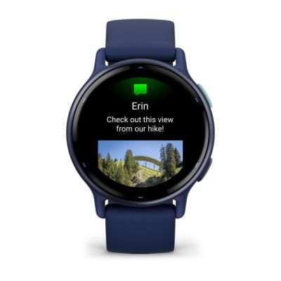 2. Garmin Vivoactive 5 3,05 cm (1.2") AMOLED 42 mm Cyfrowy 390 x 390 px Ekran dotykowy Niebieski Wi-Fi GPS