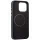 7. Etui Audi Genuine Leather z MagSafe na iPhone 15 Pro - czarno-czerwone