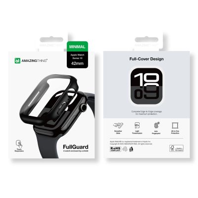8. Etui ze szkłem hartowanym AMAZINGTHING Radix Glass do Apple Watch 42mm - czarne