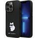 Etui Karl Lagerfeld Silicone Choupette Metal Pin na iPhone 14 Pro - czarne