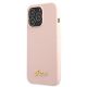 3. Etui Guess Silicone Script Gold Logo MagSafe na iPhone 13 Pro / iPhone 13 - jasnoróżowe
