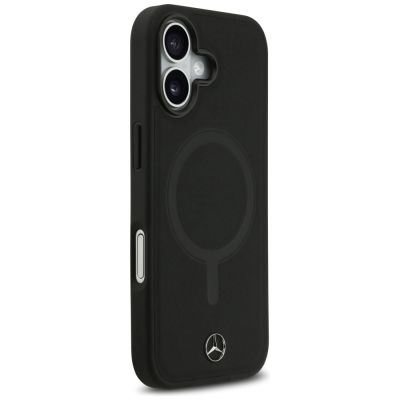 4. Etui Mercedes Plain Smooth Leather MagSafe do iPhone 17 - czarne