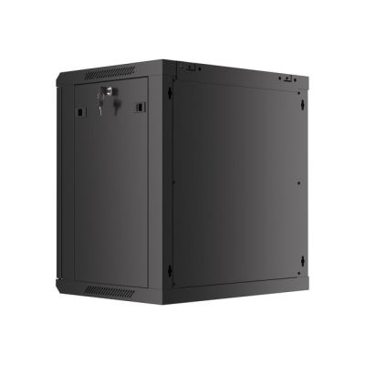 12. LANBERG SZAFA WISZĄCA RACK 19" 12U 600X450 DRZWI METALOWE CZARNA (FLAT PACK) WF01-6412-00B