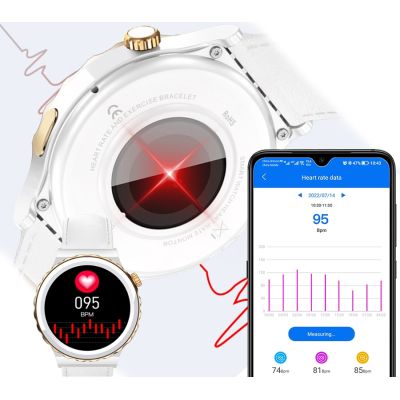 10. Smartwatch Damski Rubicon RNCE92 PRO White/2 x Pasek SMARUB171