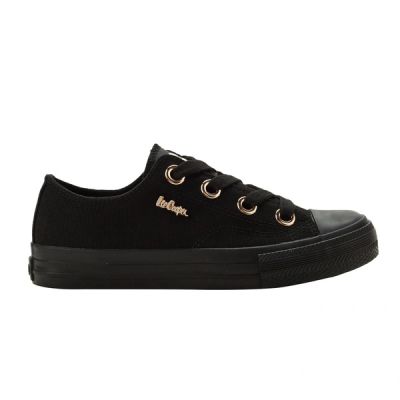 2. Lee Cooper buty sportowe damskie trampki z tkaniny stylowe czarne