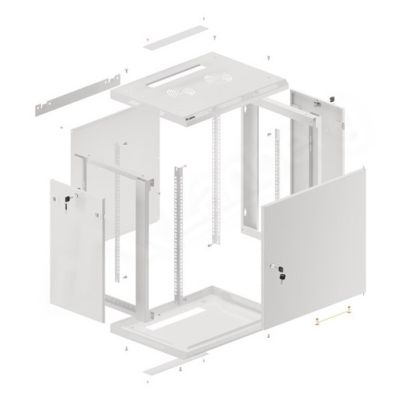 5. Lanberg WF01-6412-00S stojak 12U Szafa wisząca Szary