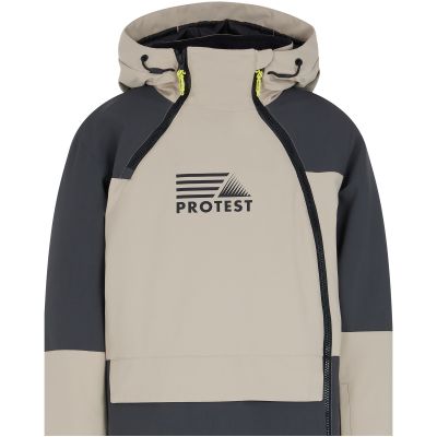 3. Kurtka narciarska/snowboardowa z kapturem zapinana na zamek Junior PROTEST Prtwark szara