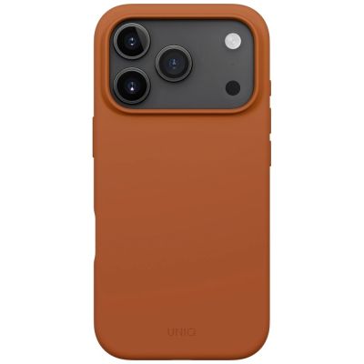 2. Etui UNIQ Lino na iPhone 17 Pro Magclick Charging - pomarańczowe