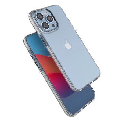 4. Spring Case etui iPhone 14 Pro Max silikonowy pokrowiec z ramką czarne