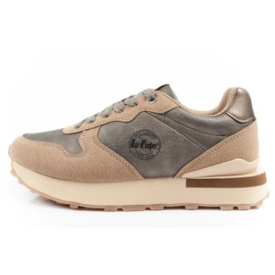 2. Lee Cooper buty sportowe sneakersy damskie modne wygodne wytrzymałe beżowe szare