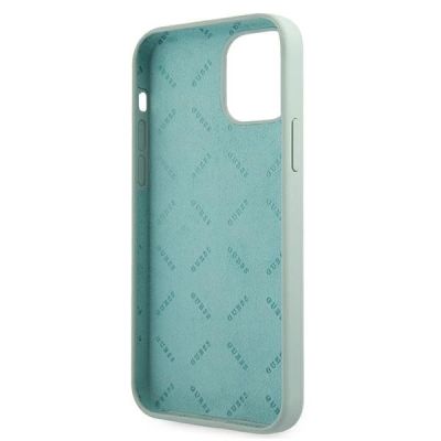 7. Etui Guess Silicone Vintage na iPhone 12 mini - niebiesko-różowe