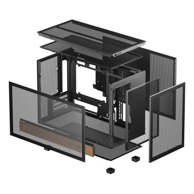 10. DeepCool CH260 WOOD Micro Tower Czarny, Drewno