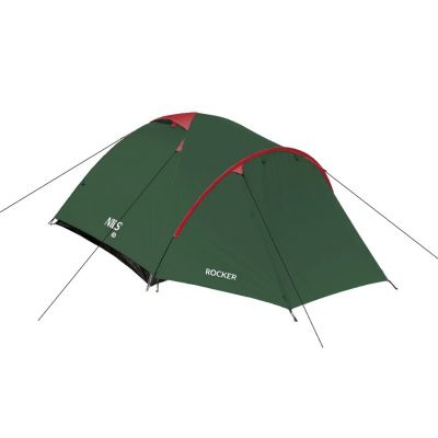 Namiot kempingowy NILS CAMP Rocker NC6013 3 osobowy zielono-czerwony