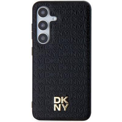 3. Etui DKNY Leather Pattern Metal Logo MagSafe na Samsung Galaxy S24 - czarne