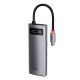 8. Baseus Metal Gleam 5w1 wielofunkcyjny HUB USB Typ C - USB Typ C Power Delivery 100 W / HDMI 4K 30 Hz / 3x USB 3.2 Gen 1 Szary (CAHUB-CX0G)