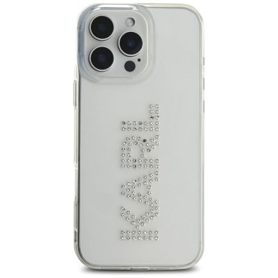 3. Etui Karl Lagerfeld IML Rhinestones Logo na iPhone 16 Pro - przezroczyste