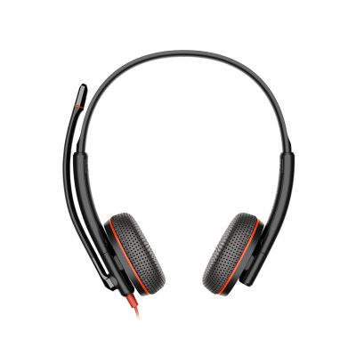 210. Poly Blackwire 3225 Stereo USB-C Headset +3.5mm Plug +USB-C/A Adapter (Bulk)