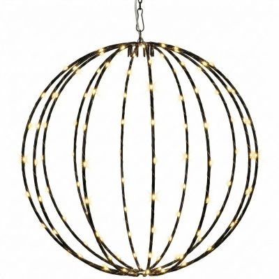 22. LAMPA SOLARNA WISZĄCA KULA 30CM 120 LED CIEPŁY BIAŁY