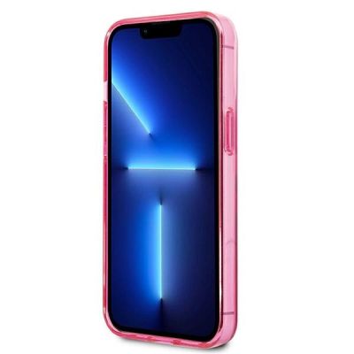 5. Etui Karl Lagerfeld Gradient Ikonik Karl&Choupette na iPhone 13 Pro / iPhone 13 - różowe