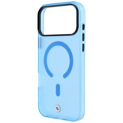 6. Etui BMW Sign Frosted IML & Metal Logo MagSafe na iPhone 18 Pro Max / 17 Pro Max - niebieskie