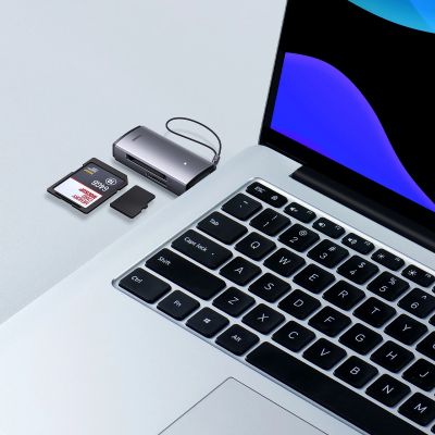 10. Baseus Lite Series adapter czytnik kart SD/TF USB szary (WKQX060013)