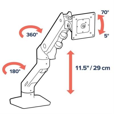 4. Ergotron HX Desk Monitor Arm Biały - uchwyt biurkowy do monitora