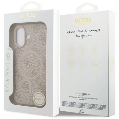 8. Etui Guess 4G Ring Classic Logo MagSafe na iPhone 17 - różowe