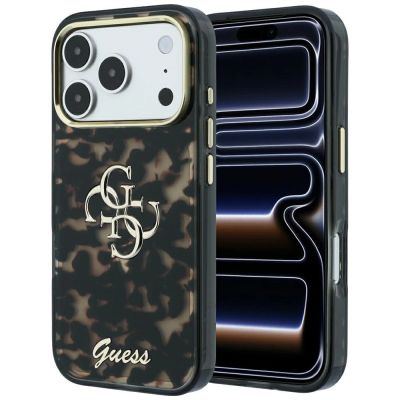 Etui Guess IML 4G Script Metal Logo MagSafe na iPhone 18 Pro - burgundowe