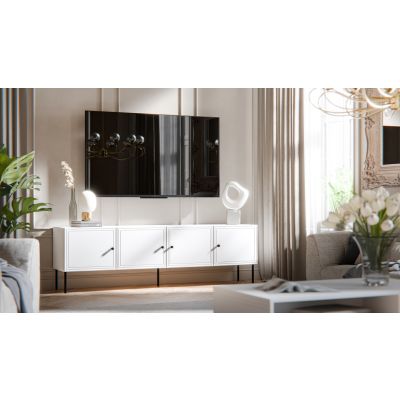 4. Szafka RTV 4D PALAZZO BIS 201x40x60 biały mat