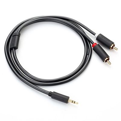 4. Kabel Ugreen AV102 10772 3,5 mm mini jack (męski) / 2RCA (męski) 1m - szary