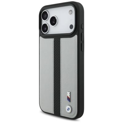 2. Etui BMW M Perforated Stripe Logo MagSafe na iPhone 17 Pro Max - szare