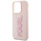 6. Etui Karl Lagerfeld 3D Rubber Glitter Logo na iPhone 15 Pro - różowe