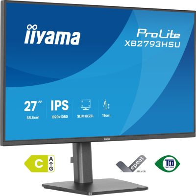 24. iiyama ProLite XB2793HSU-B1 monitor komputerowy 68,6 cm (27") 1920 x 1080 px Full HD LED Czarny