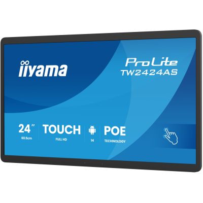3. iiyama TW2424AS-B3P signage display Interaktywny płaski panel 60,5 cm (23.8") Wi-Fi 450 cd/m2 Full HD Czarny Ekran dotykowy Procesor wbudowany Android 24/7