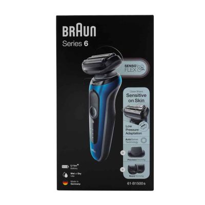 4. Braun Series 6 61-B1500s Golarka foliowa Przycinarka Niebieski