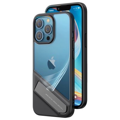 19. Ugreen Fusion Kickstand Case sztywne etui z żelową ramką i podstawką do iPhone 13 Pro czarny (90153)