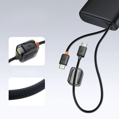 10. Powerbank Baseus EnerFill FC41 25000mAh 145W z wyświetlaczem cyfrowym i wbudowanym podwójnym kablem USB-C - czarny