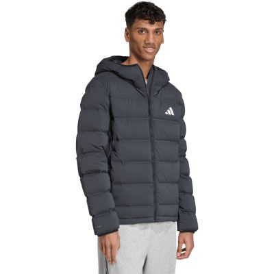 4. Kurtka męska adidas Helionic Climawarm Stretch Hooded Down czarna JN2114