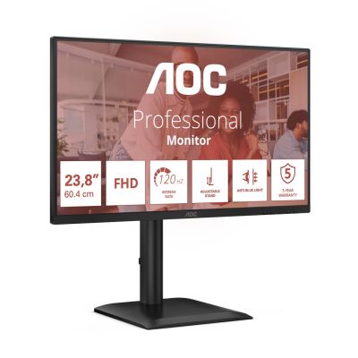 28. AOC 24E4U monitor komputerowy 60,5 cm (23.8") 1920 x 1080 px Full HD LED Czarny