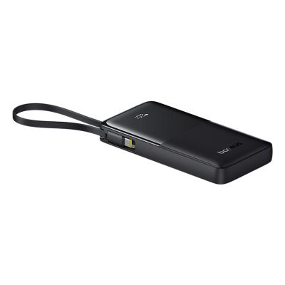 4. Powerbank Baseus Bipow 2 10000mah 20W z cyfrowym wyświetlaczem z wbudowanym kablem USB-C - czarny
