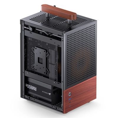15. Obudowa Jonsbo T6, Mini-Tower, Mini-ITX, Tempered Glass, Holz - czarna