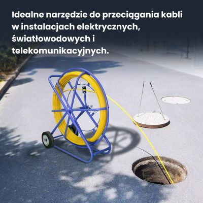 9. Extralink Pilot do przeciągania kabli Pilot 10mm 100m włókno szklane FRP, śr. 10mm, dł. 100m, żółty
