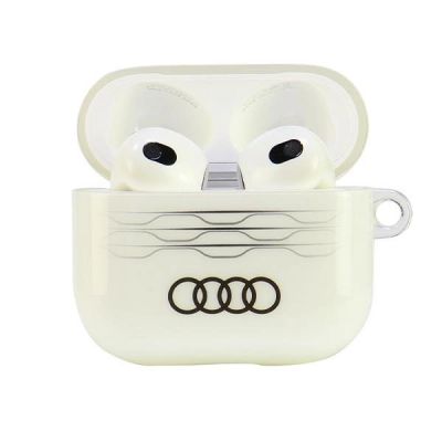 2. Etui Audi IML Geometric Pattern na AirPods 3 - białe