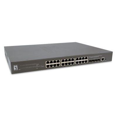 5. Zarządzalny przełącznik PoE+ LevelOne GB/L3 28-portowy 19" 400W 10Gbps