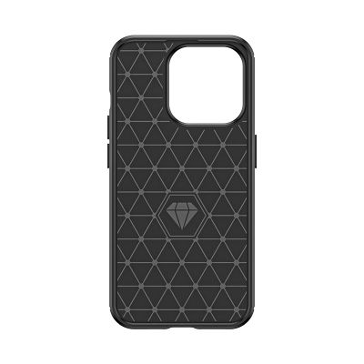 3. Elastyczne etui wzór karbon do iPhone 15 Pro Carbon Case - czarne