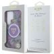 8. Etui Guess Glitter Flowers Triangle Buttons MagSafe na Samsung Galaxy S25 Ultra - fioletowe